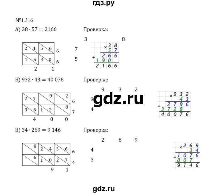 ГДЗ по математике 5 класс  Никольский  Базовый уровень глава 1 - 1.316 (316), Решебник к учебнику 2023