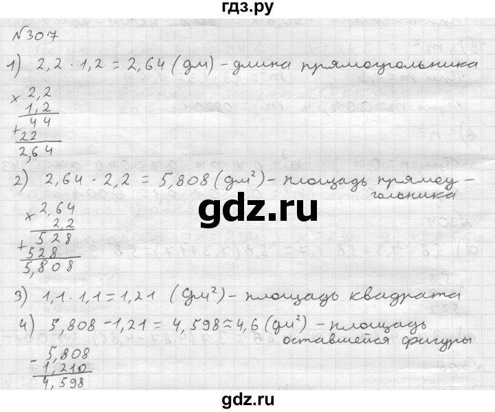 ГДЗ по математике 5 класс  Чесноков дидактические материалы  самостоятельная работа / вариант 2 - 307, Решебник №2