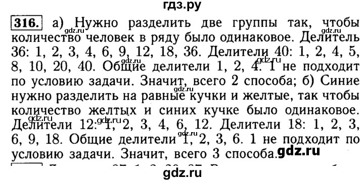 ГДЗ по математике 5 класс  Бунимович  Базовый уровень упражнение - 316, Решебник №2 2014