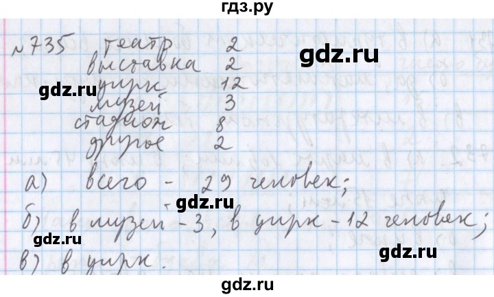 ГДЗ по математике 5 класс  Бунимович  Базовый уровень упражнение - 735, Решебник №1 2014