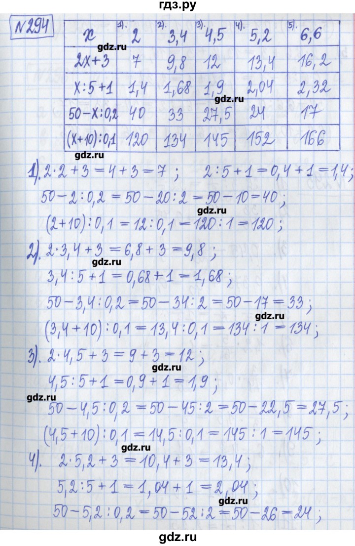 ГДЗ по математике 5 класс  Муравин Рабочая тетрадь   задание - 294, Решебник №1