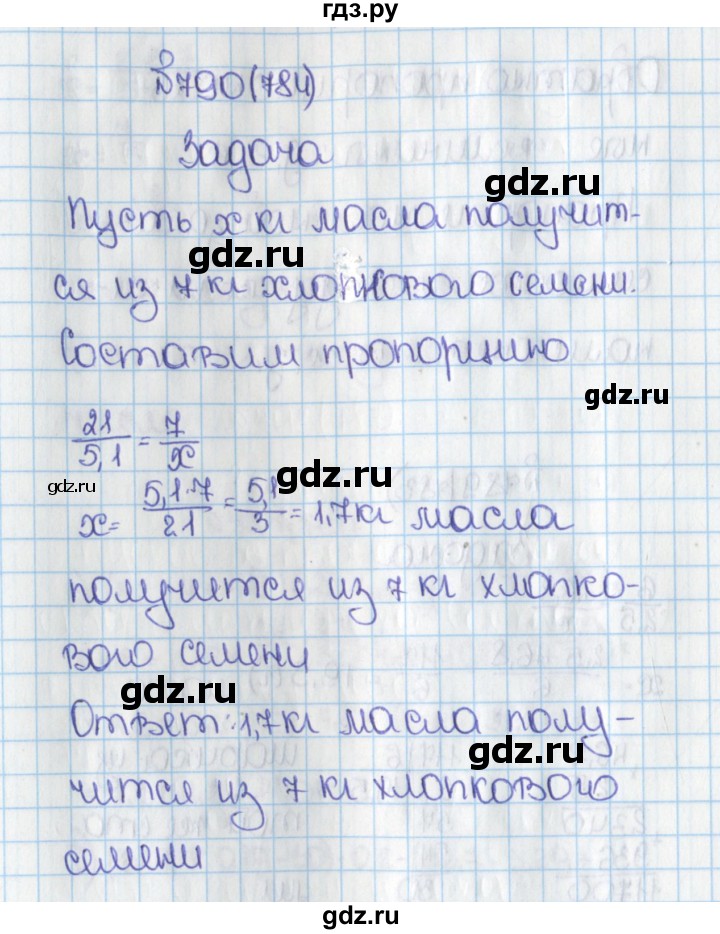 ГДЗ по математике 6 класс  Виленкин   учебник 2015. номер - 784 (790), Решебник №1