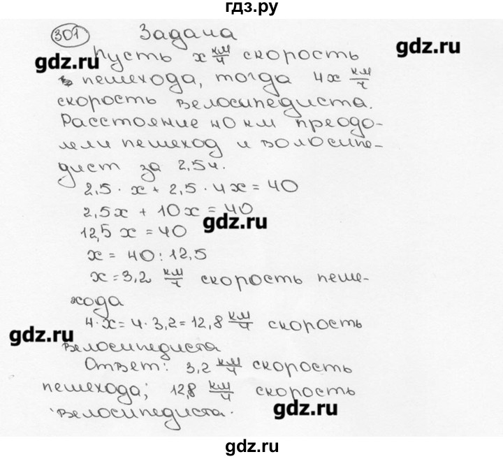 ГДЗ по математике 6 класс  Виленкин   учебник 2015. номер - 301 (306), Решебник №3