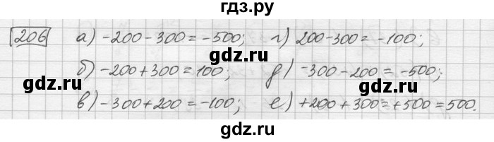 ГДЗ по математике 6 класс Зубарева   номер - 206, Решебник