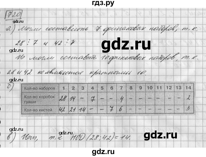 ГДЗ по математике 6 класс Зубарева   номер - 720, Решебник