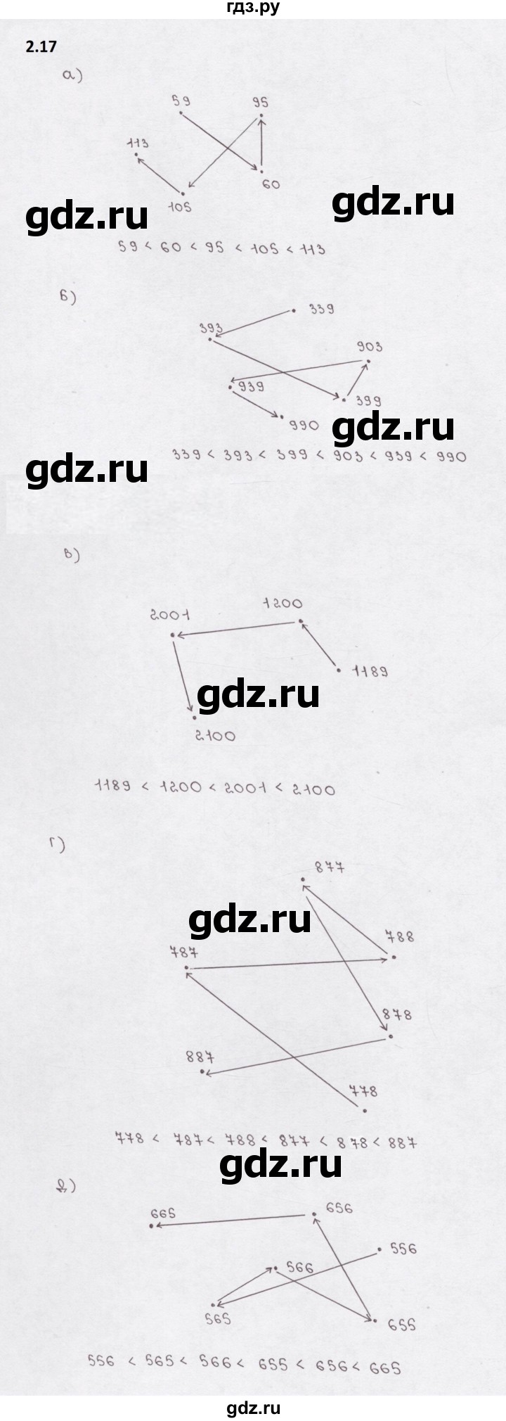 ГДЗ по математике 5 класс  Бунимович рабочая тетрадь (Дорофеев)  глава 2 - 2.17, Решебник 2023