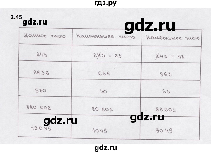 ГДЗ по математике 5 класс  Бунимович рабочая тетрадь (Дорофеев)  глава 2 - 2.45 (45), Решебник 2023