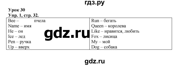 ГДЗ по английскому языку 2 класс Биболетова Рабочая тетрадь с контрольными работами Enjoy English  страница - 32, Решебник 2016 №1