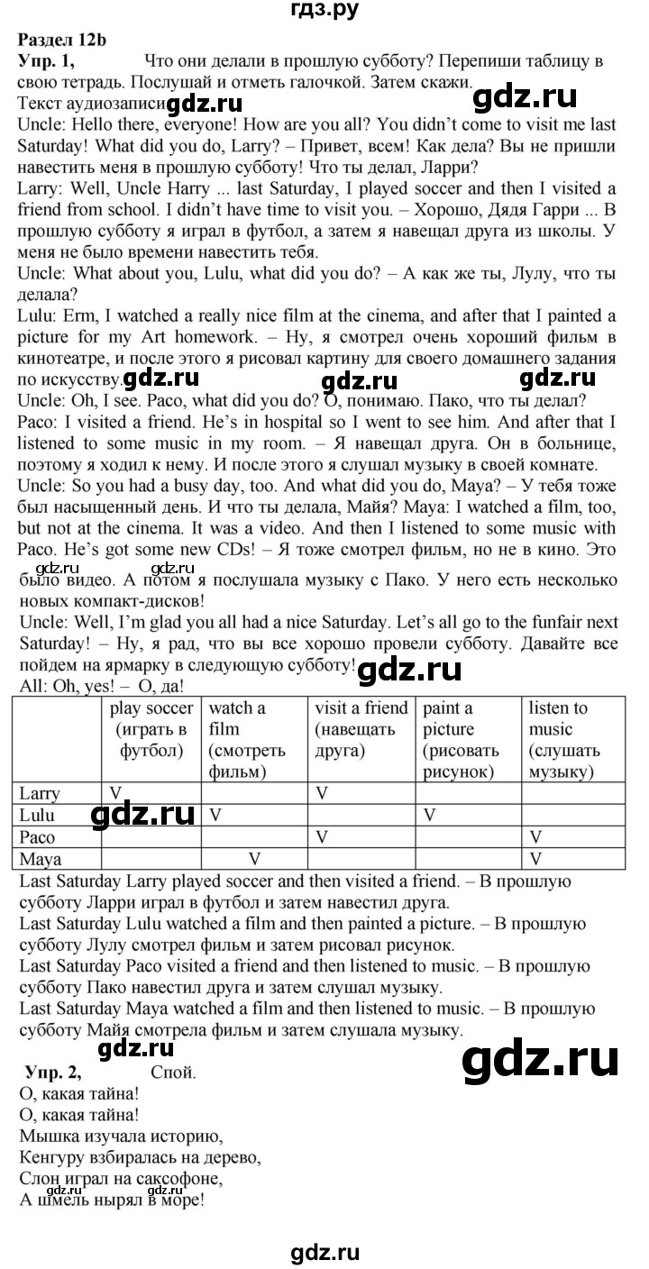 ГДЗ по английскому языку 4 класс  Быкова Spotlight  часть 2. страница - 28 (96), Решебник к учебнику 2023