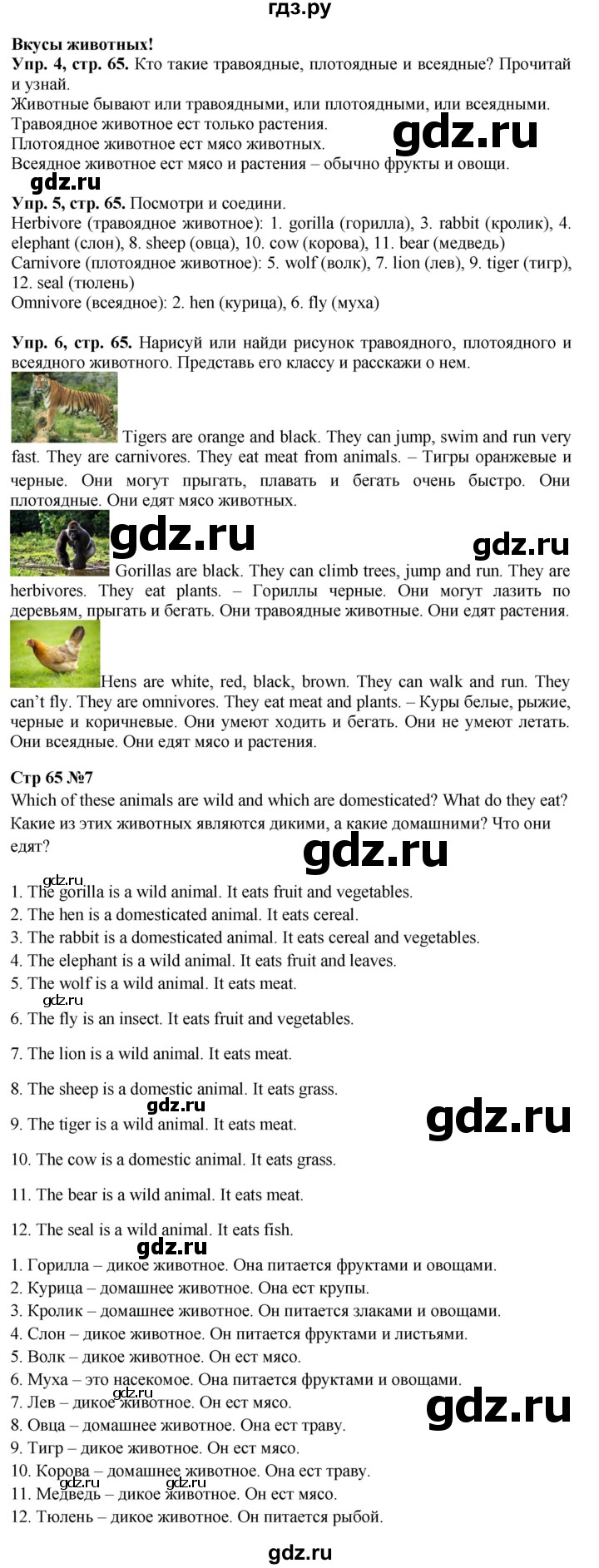 ГДЗ по английскому языку 4 класс Быкова Spotlight  часть 1. страница - 65, Решебник 2023