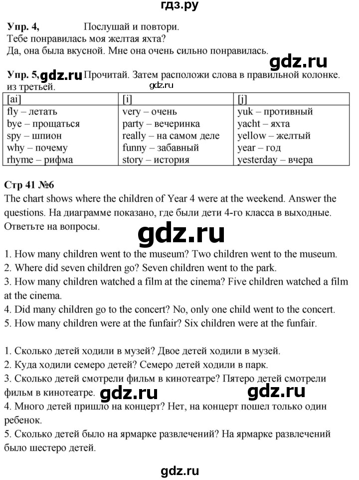 ГДЗ по английскому языку 4 класс Быкова Spotlight  часть 2. страница - 41, Решебник 2023
