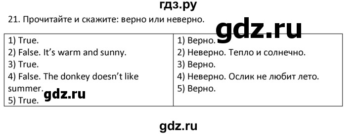 ГДЗ по английскому языку 4 класс  Биболетова Enjoy English  unit 1 / section 1-3 - 21, Решебник №1 2016