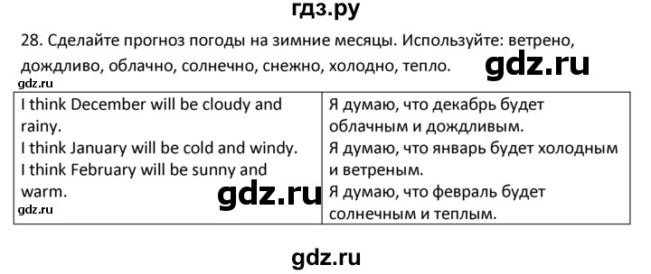 ГДЗ по английскому языку 4 класс  Биболетова Enjoy English  unit 1 / section 1-3 - 28, Решебник №1 2016