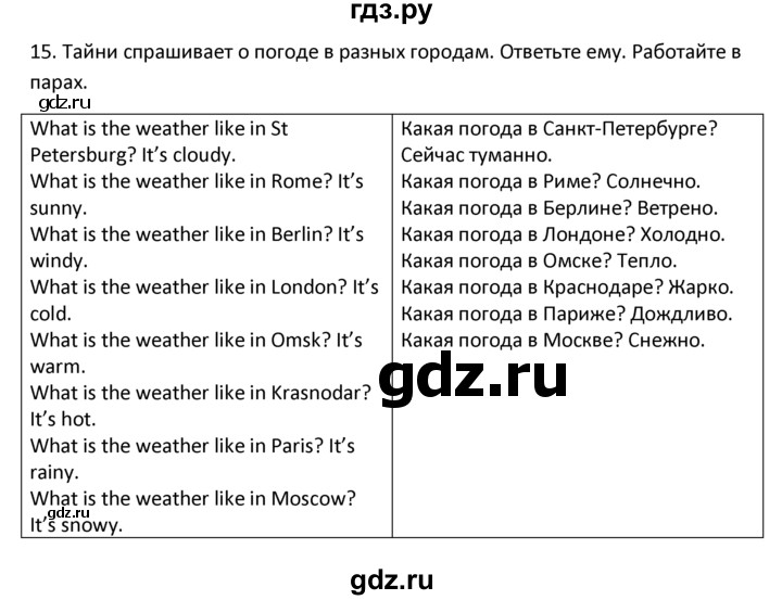 ГДЗ по английскому языку 4 класс  Биболетова Enjoy English  unit 3 / section 1-3 - 15, Решебник №1 2016