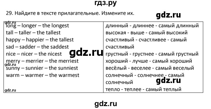 ГДЗ по английскому языку 4 класс  Биболетова Enjoy English  unit 3 / section 1-3 - 29, Решебник №1 2016