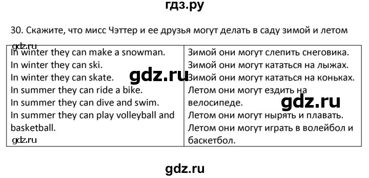 ГДЗ по английскому языку 4 класс  Биболетова Enjoy English  unit 3 / section 1-3 - 30, Решебник №1 2016