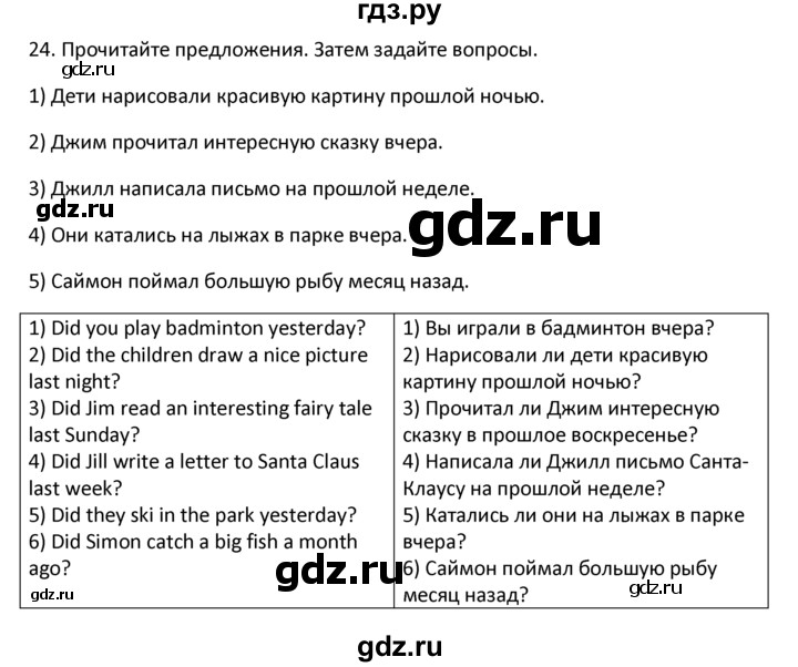 ГДЗ по английскому языку 4 класс  Биболетова Enjoy English  unit 4 / section 1-3 - 24, Решебник №1 2016