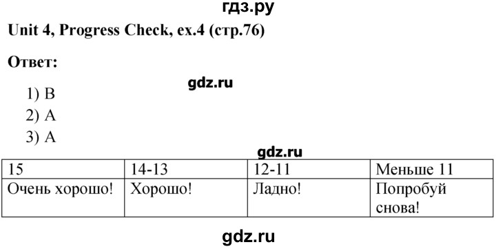ГДЗ по английскому языку 5‐6 класс  Биболетова   unit 4 / progress check - 4, Решебник №1