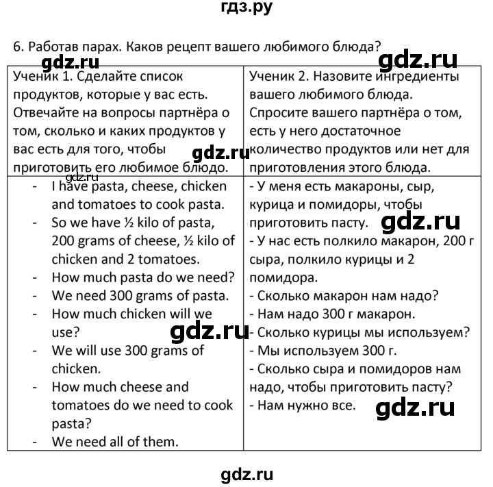 ГДЗ по английскому языку 6 класс  Кузовлев   unit 4 / lesson 2 - 6, Решебник к учебнику 2015