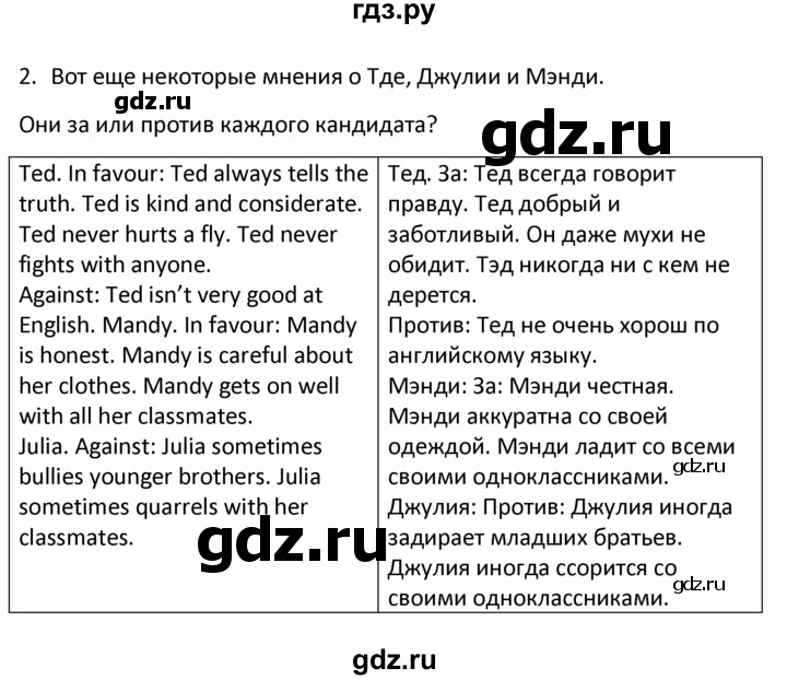 ГДЗ по английскому языку 6 класс  Кузовлев   unit 2 / lesson 5 - 2, Решебник к учебнику 2023