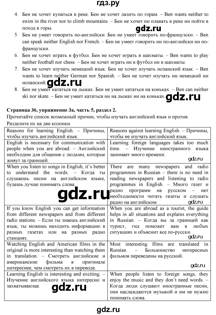 ГДЗ по английскому языку 7 класс  Биболетова Рабочая тетрадь с контрольными работами Enjoy English  страница - 36, Решебник 2016 №1