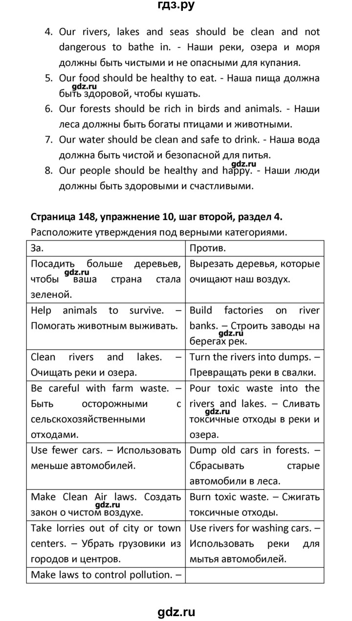 ГДЗ по английскому языку 8 класс  Афанасьева новый курс (4-ый год обучения)  страница - 148, Решебник №1