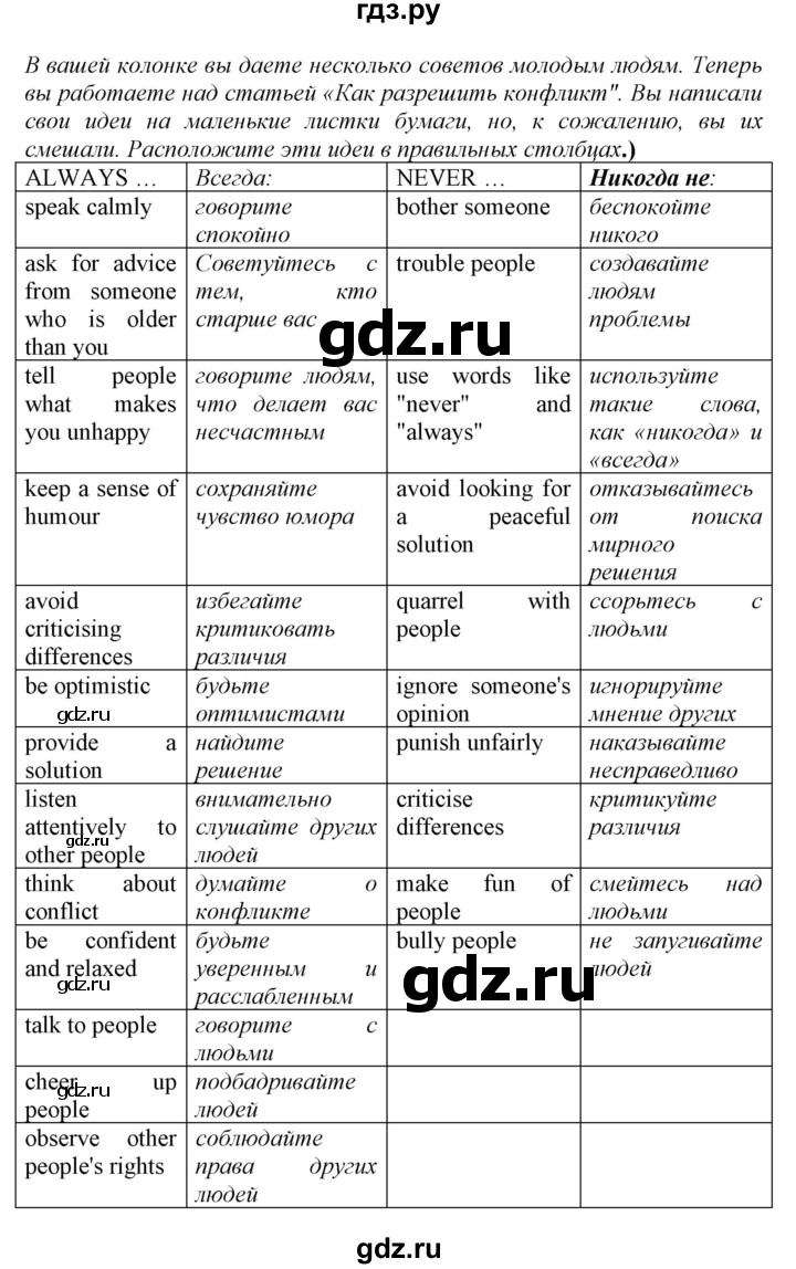 ГДЗ по английскому языку 9 класс  Биболетова Enjoy English  страница - 129, Решебник №1 2013