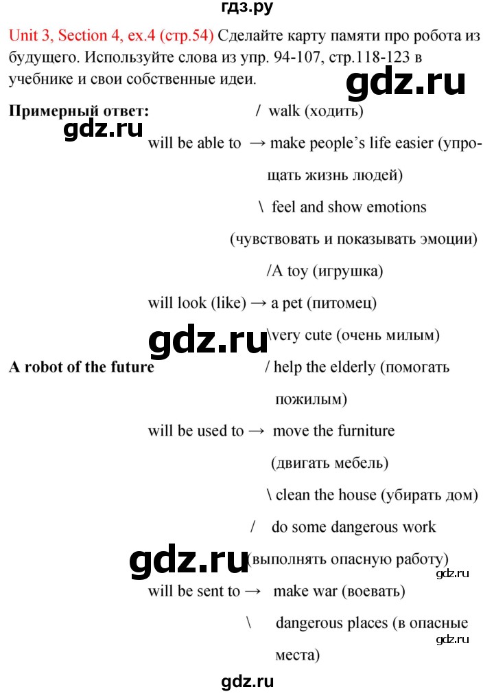ГДЗ по английскому языку 10 класс Биболетова рабочая тетрадь Enjoy English  страница - 54, Решебник 2016