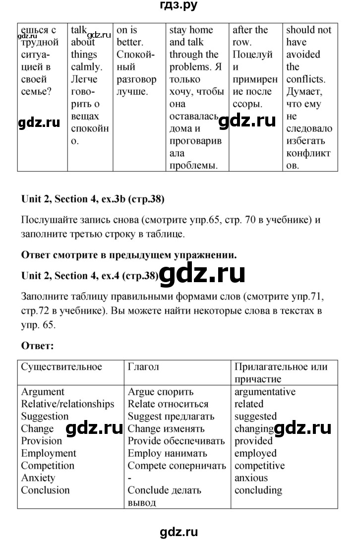 ГДЗ по английскому языку 10 класс Биболетова рабочая тетрадь Enjoy English  страница - 38, Решебник к тетради №1 2013