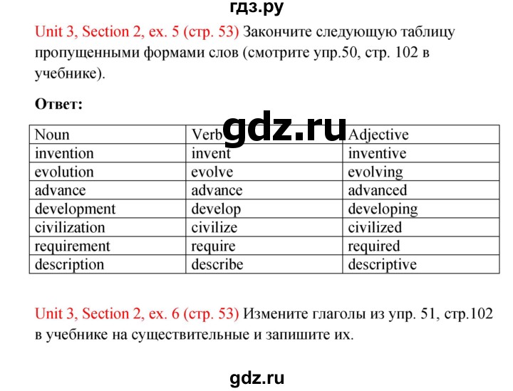 ГДЗ по английскому языку 10 класс Биболетова рабочая тетрадь Enjoy English  страница - 53, Решебник к тетради №1 2013