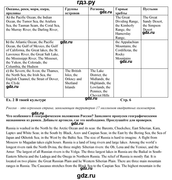 ГДЗ по английскому языку 10‐11 класс  Кузовлев рабочая тетрадь   страница - 6, Решебник