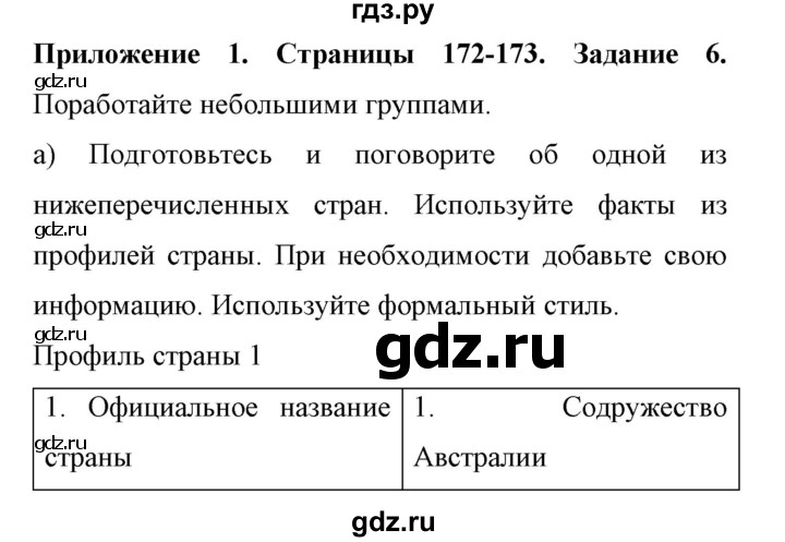 ГДЗ по английскому языку 11 класс Биболетова Enjoy English  страница - 172, Решебник 2017