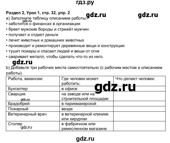 ГДЗ по английскому языку 11 класс  Биболетова рабочая тетрадь Enjoy English  страница - 32, Решебник 2017