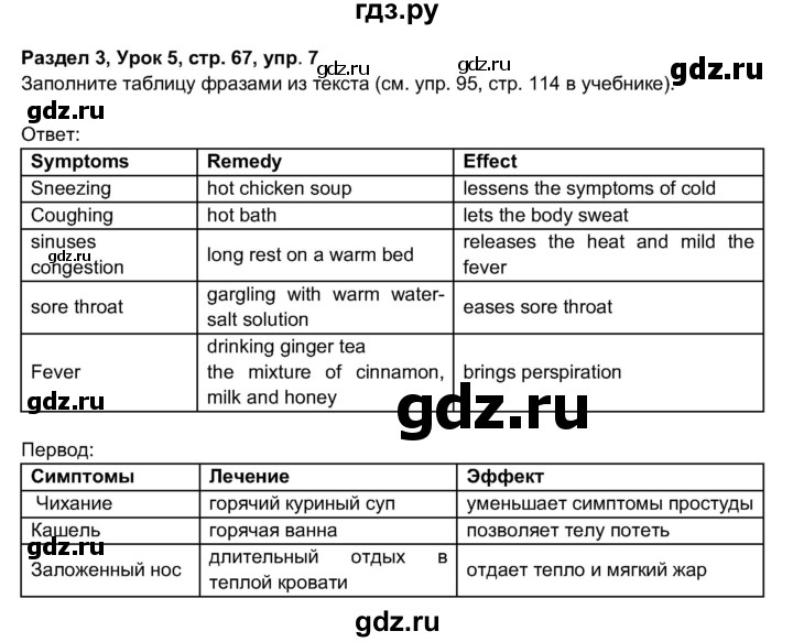 ГДЗ по английскому языку 11 класс  Биболетова рабочая тетрадь Enjoy English  страница - 67, Решебник 2017