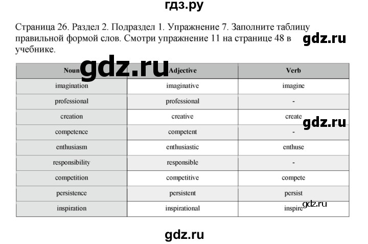 ГДЗ по английскому языку 11 класс  Биболетова рабочая тетрадь Enjoy English  страница - 26, Решебник №1 2013 (тетрадь №1)