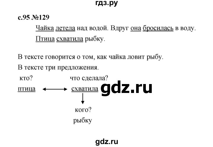 ГДЗ по русскому языку 1 класс  Рамзаева   упражнение - 129, Решебник 2023