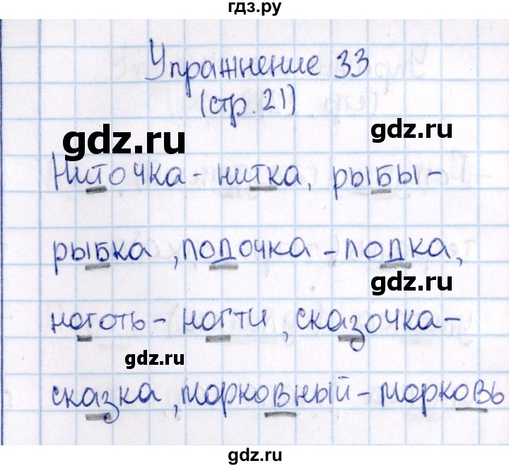 ГДЗ по русскому языку 2 класс  Канакина   часть №2 / номер - 33, Решебник №3