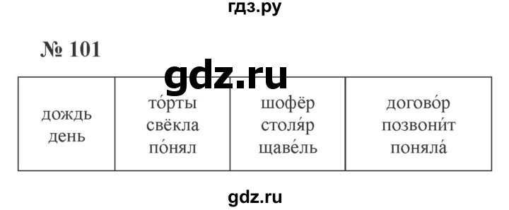 ГДЗ по русскому языку 2 класс  Канакина   часть 1 / упражнение - 101, Решебник №3 к учебнику 2015