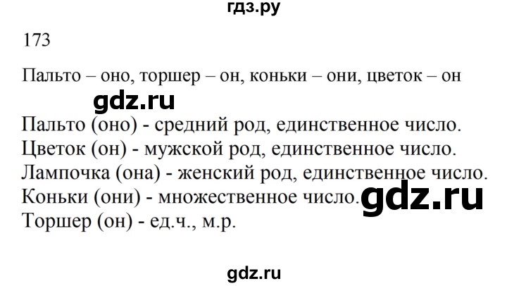 ГДЗ по русскому языку 2 класс  Канакина   часть 2 / упражнение - 173, Решебник к учебнику 2023