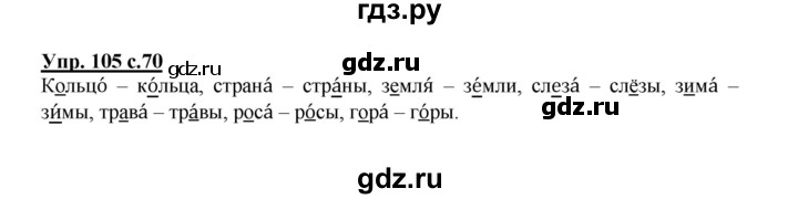 ГДЗ по русскому языку 2 класс  Канакина   часть 1 / упражнение - 105, Решебник №1 к учебнику 2015