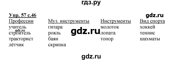 ГДЗ по русскому языку 2 класс  Канакина   часть 1 / упражнение - 57, Решебник №1 к учебнику 2015
