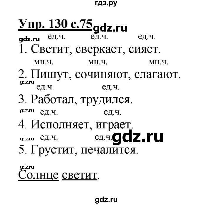 ГДЗ по русскому языку 2 класс  Канакина   часть 2 / упражнение - 130, Решебник №1 к учебнику 2015
