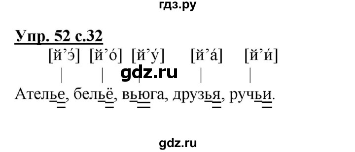 ГДЗ по русскому языку 2 класс  Канакина   часть 2 / упражнение - 52, Решебник №1 к учебнику 2015