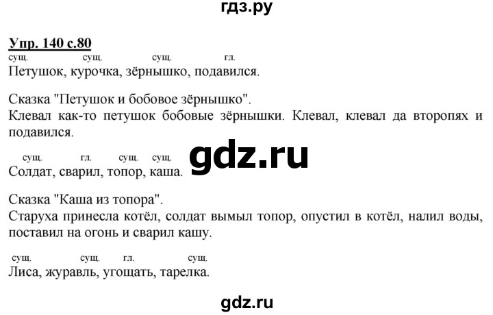 ГДЗ по русскому языку 2 класс  Канакина   часть 2 / упражнение - 140, Решебник 2015 №1