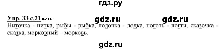 ГДЗ по русскому языку 2 класс  Канакина   часть 2 / упражнение - 33, Решебник 2015 №1