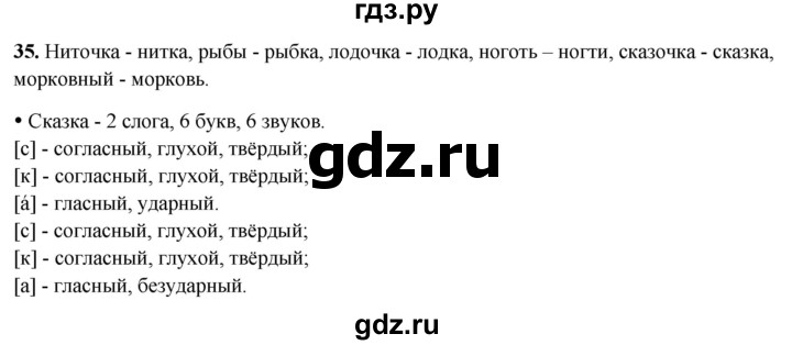 ГДЗ по русскому языку 2 класс  Канакина   часть 2 / упражнение - 35, Решебник 2025