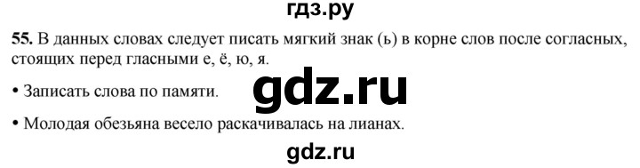 ГДЗ по русскому языку 2 класс  Канакина   часть 2 / упражнение - 55, Решебник 2025