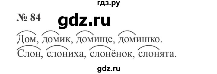 ГДЗ по русскому языку 2 класс  Канакина   часть 1 / упражнение - 84, Решебник 2015 №3