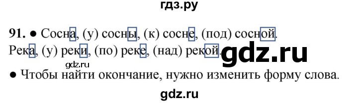 ГДЗ по русскому языку 2 класс Канакина, Горецкий часть 1 - ответ на номер 91, Решебник 2025