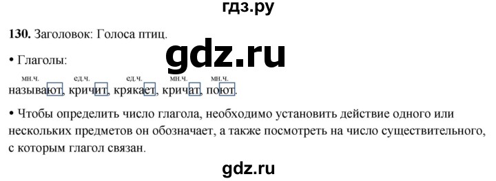 ГДЗ по русскому языку 2 класс Канакина, Горецкий часть 2 - ответ на номер 130, Решебник 2025